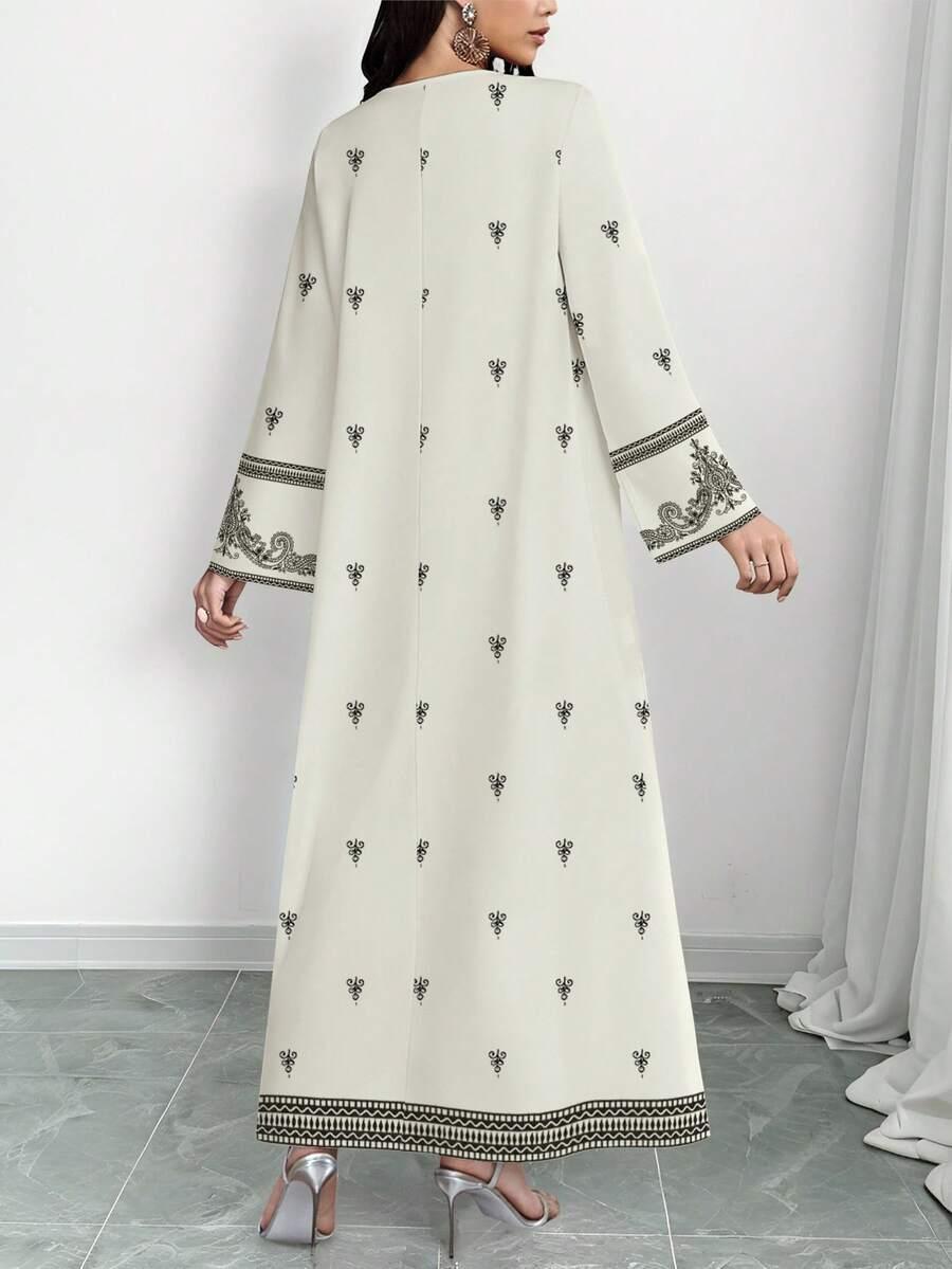 maxi sukienka print v neck 