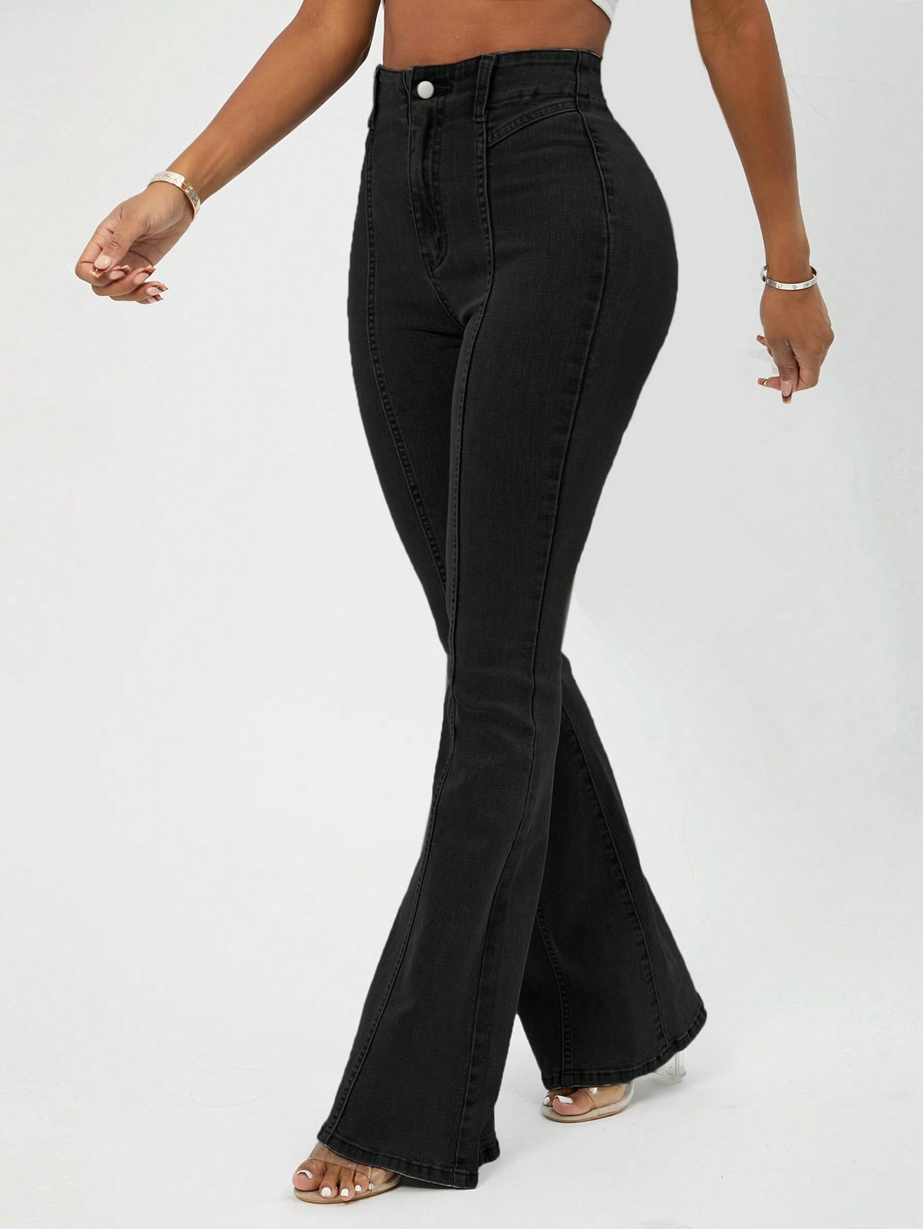 CZARNE SPODNIE JEANS WYSOKI STAN