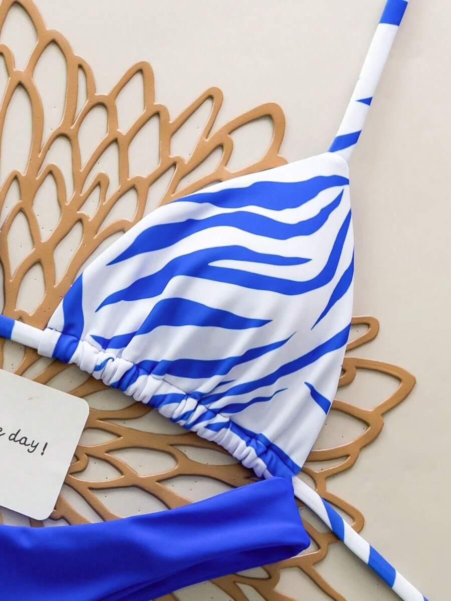 DWUCZĘŚCIOWY STRÓJ KĄPIELOWY WZÓR ZEBRA