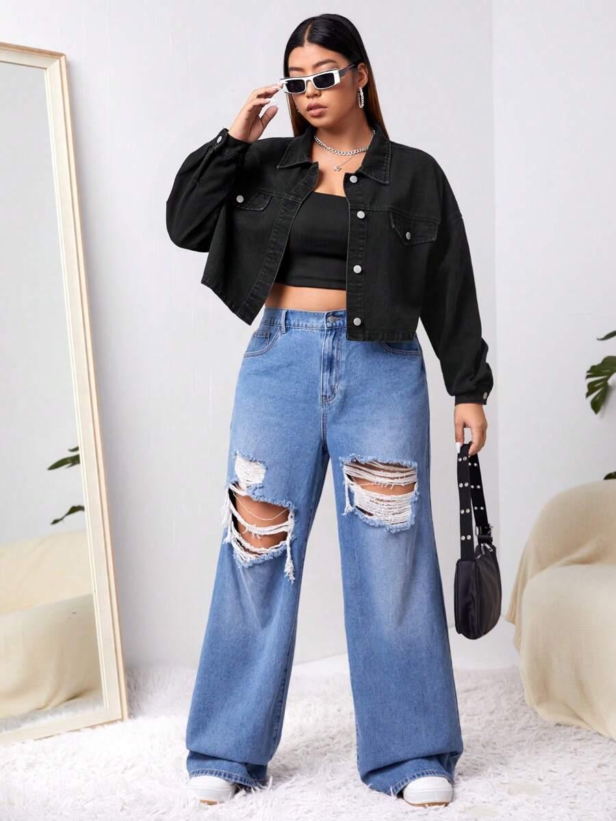 CZARNA KURTKA JEANS