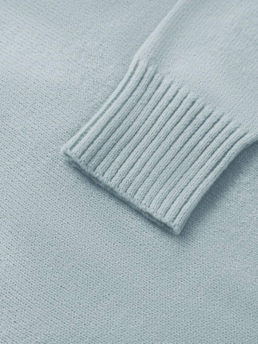 NIEBIESKI DZIANINOWY SWETER