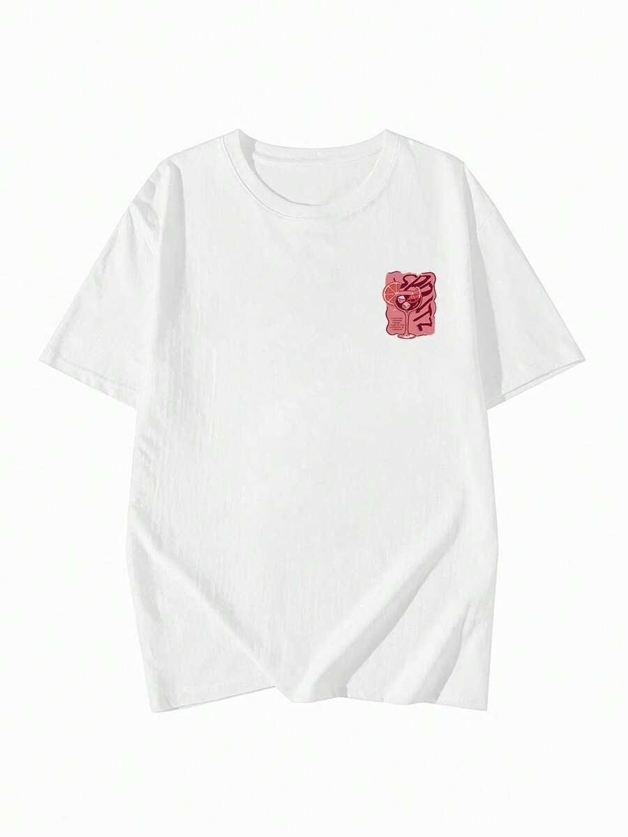 biały t-shirt nadruk