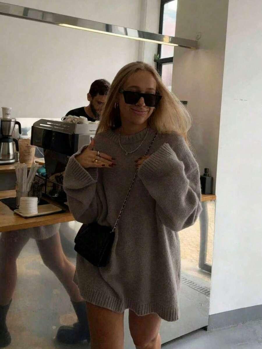 BRĄZOWY SWETER CASUAL