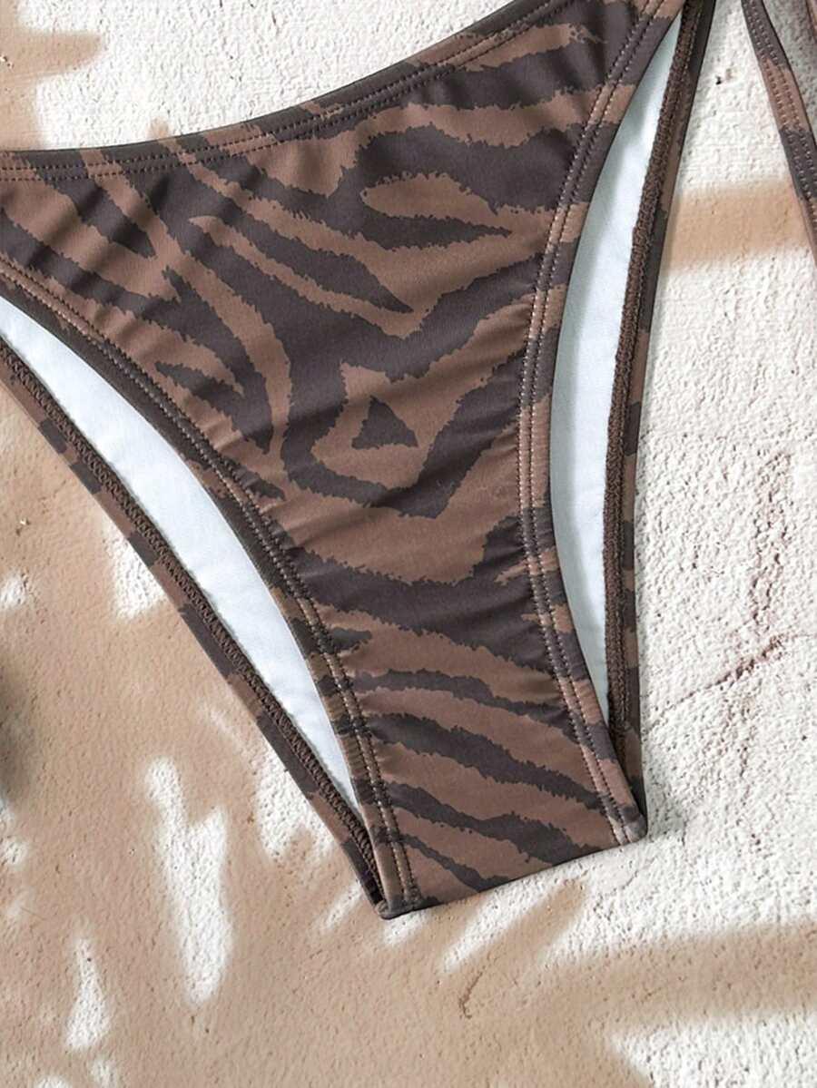 dwuczęściowy strój kąpielowy animal print