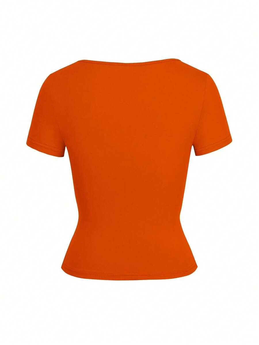 pomarańczowy t-shirt casual