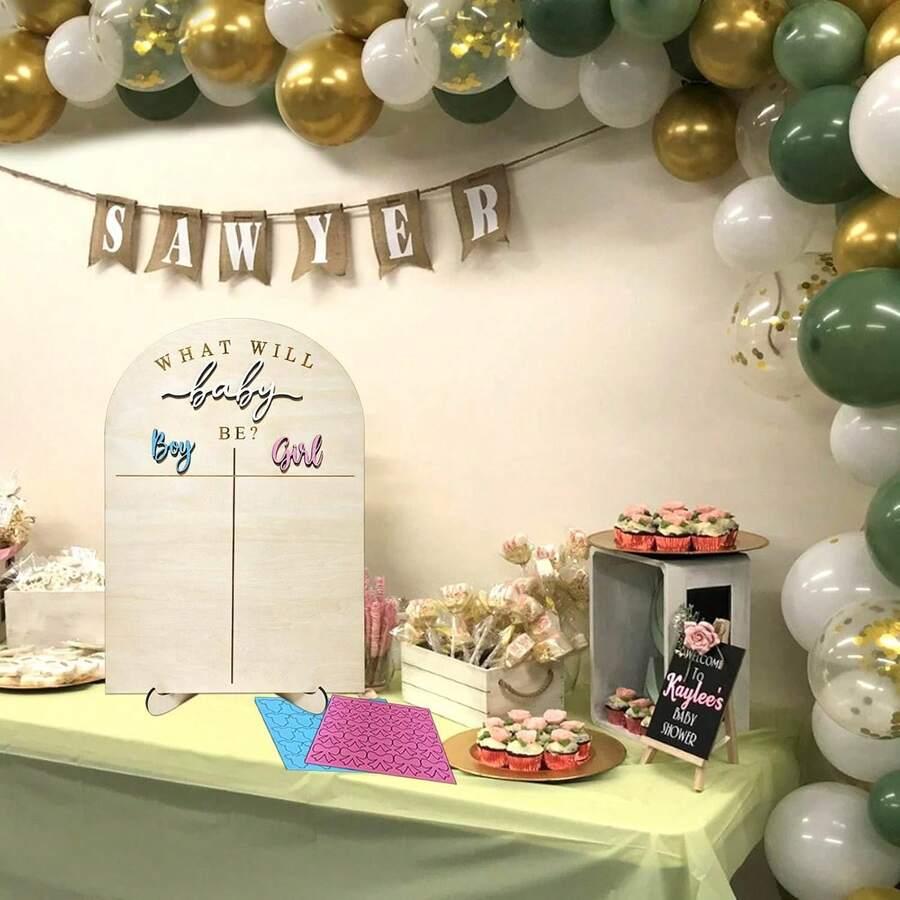 tablica drewniana na baby shower