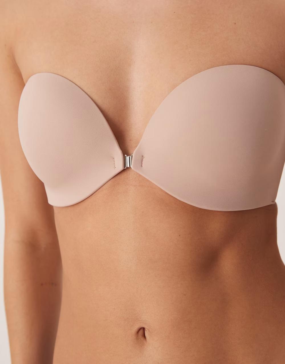 beżowy biustonosz bandeau