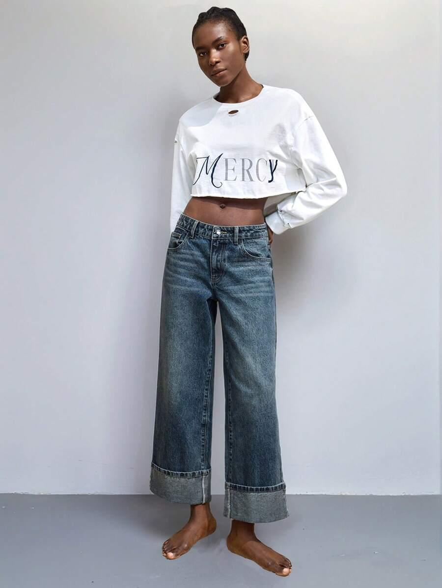 NIEBIESKIE PROSTE JEANSY