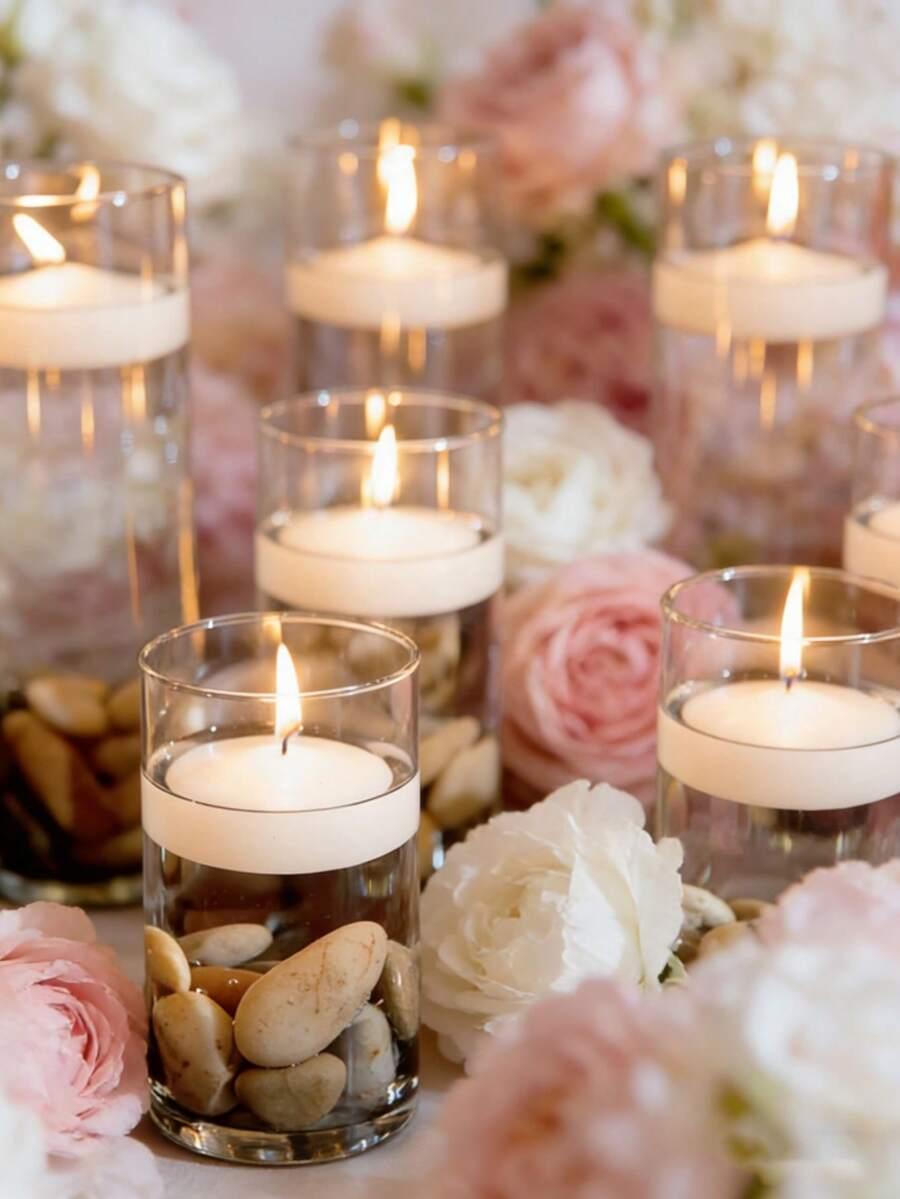 biała świeca tealight