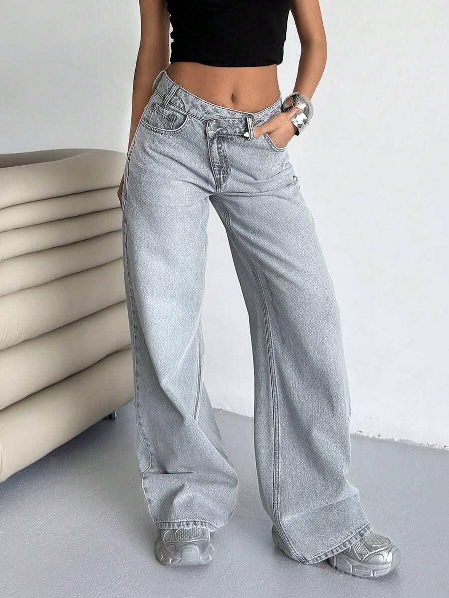 szare spodnie jeans