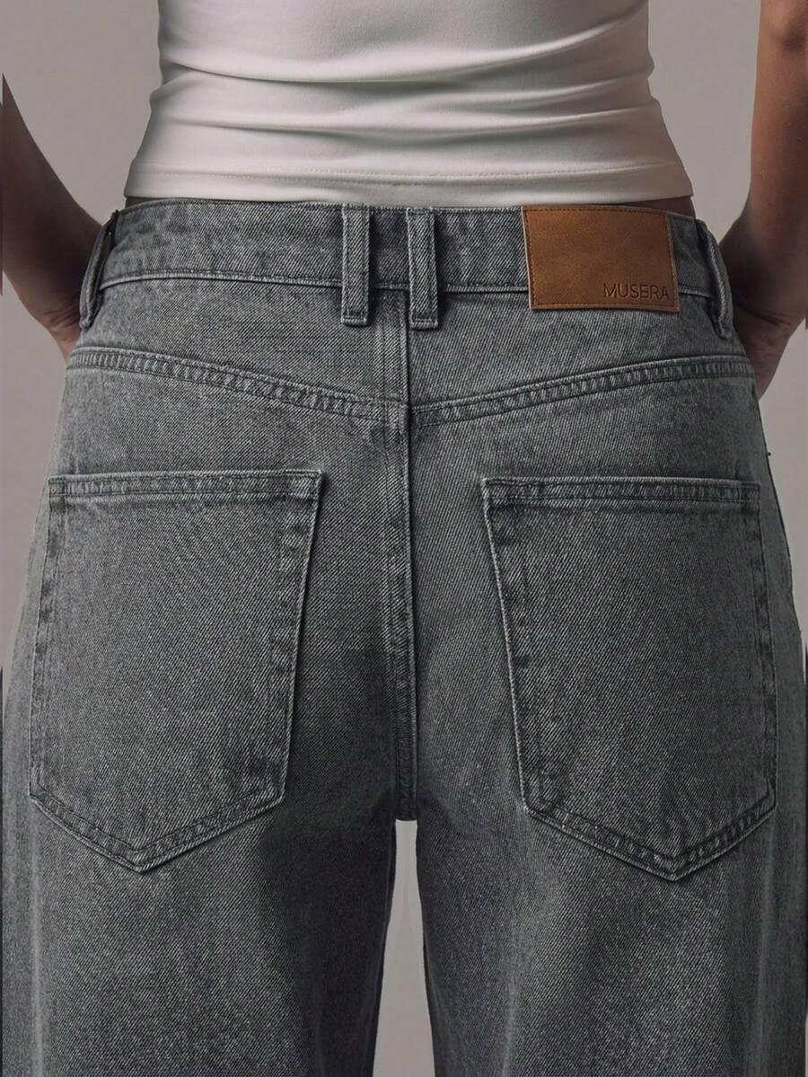 SZARE SPODNIE JEANS