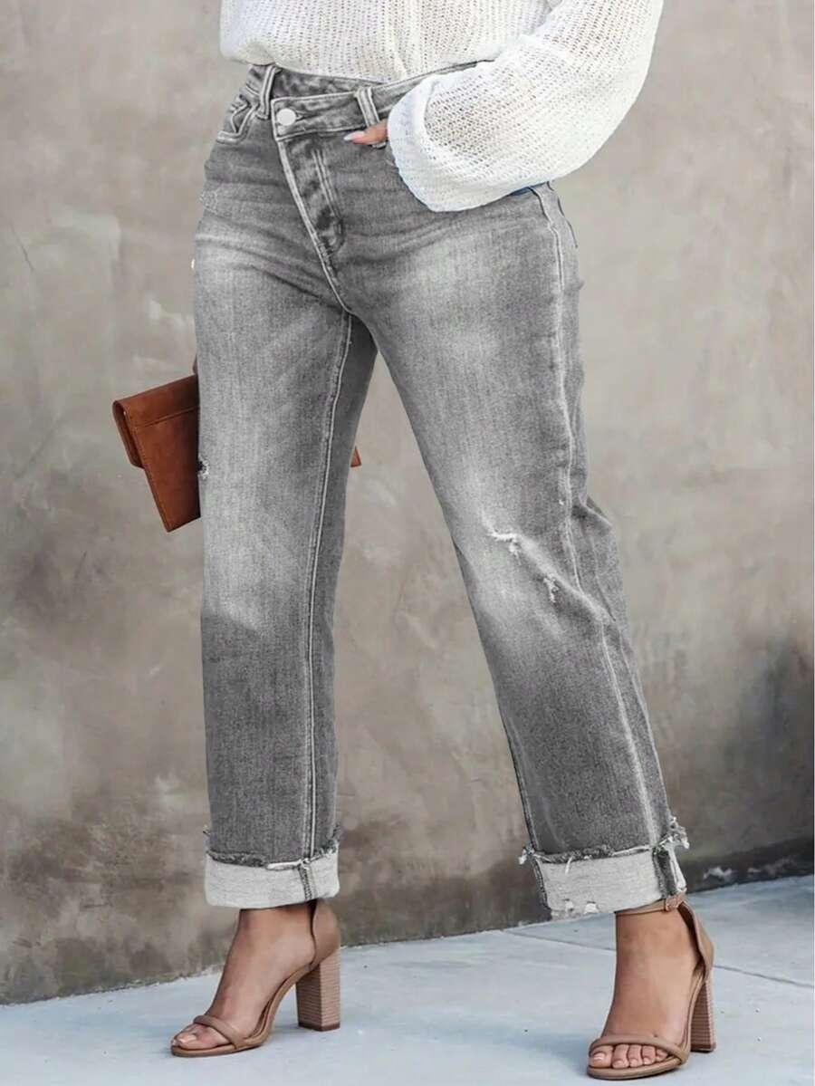 szare spodnie jeans