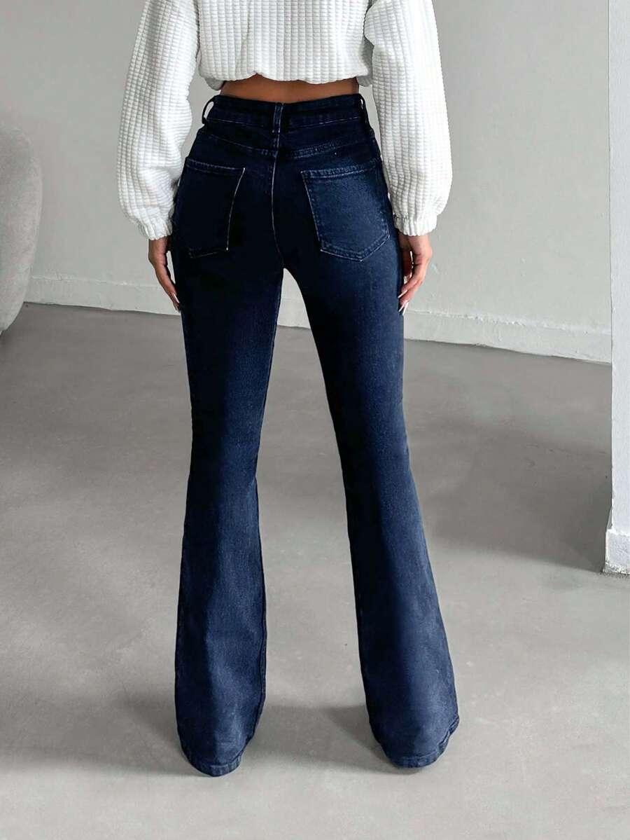 GRANATOWE SPODNIE JEANS