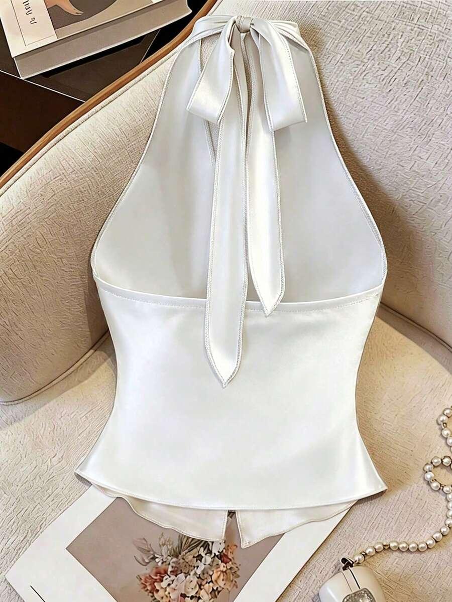 BIAŁY TOP WIĄZANIE