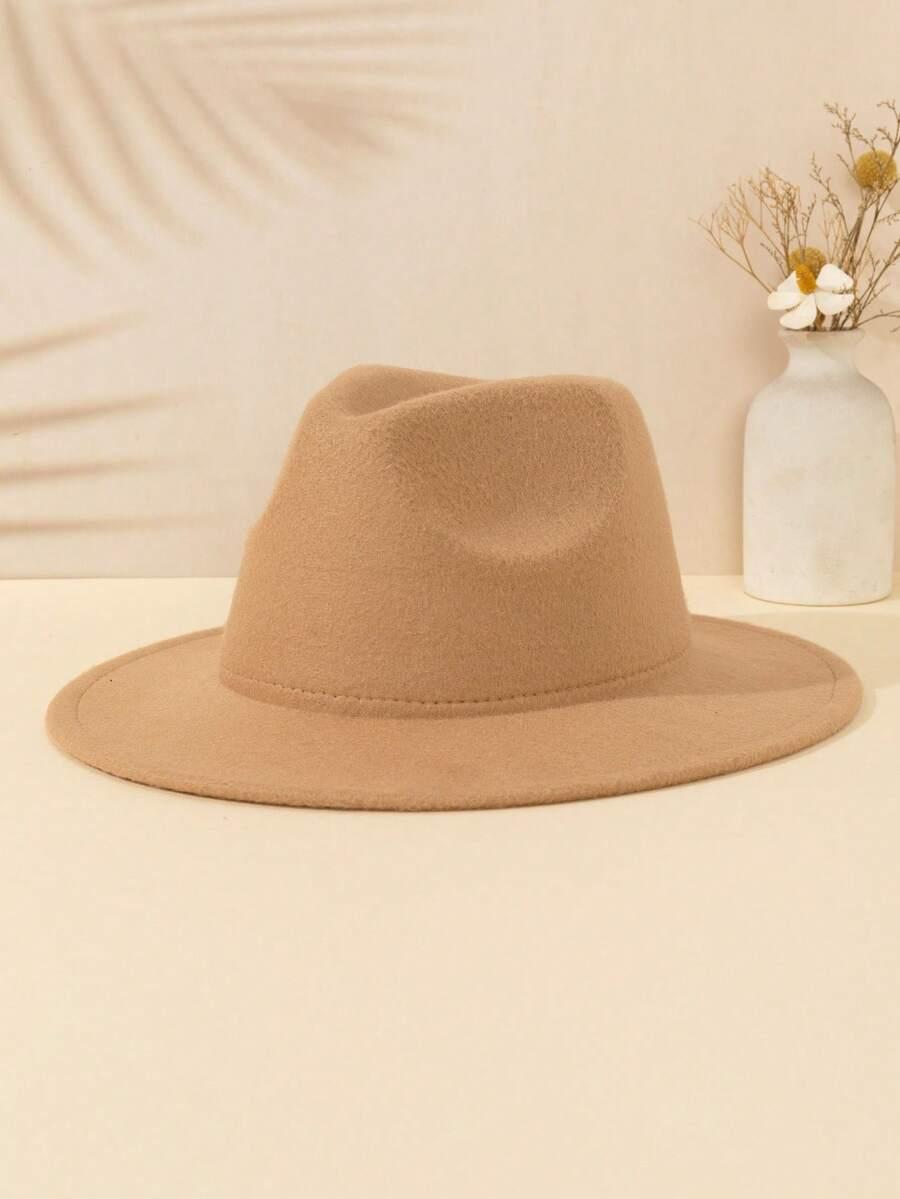 beżowy kapelusz fedora