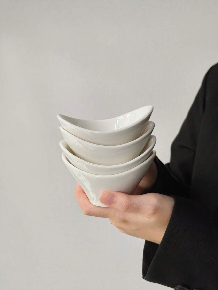 białe ceramiczne talerzyki 4 pack 