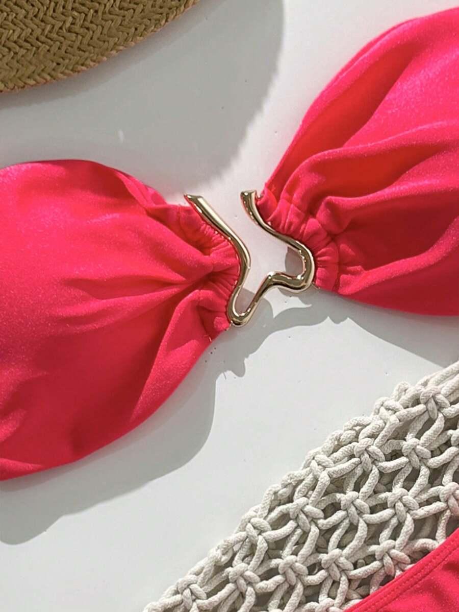RÓŻOWY KOMPLET BIKINI