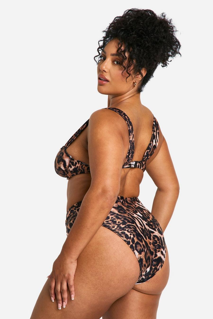 dwuczęściowy strój kąpielowy animal print