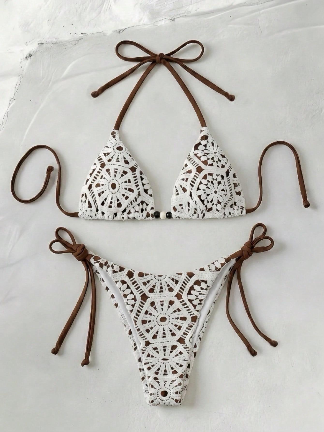 KORONKOWE DUCZĘŚCIOWE BIKINI DAMSKIE