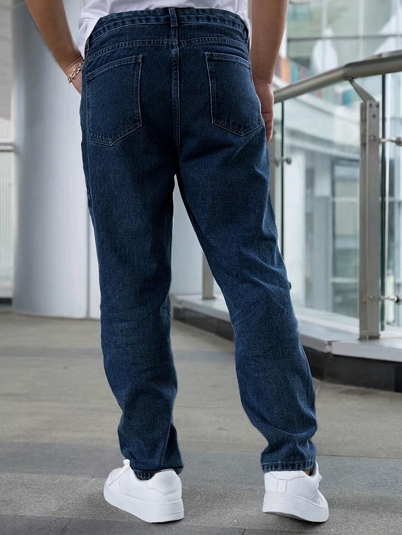 niebieskie spodnie jeans 