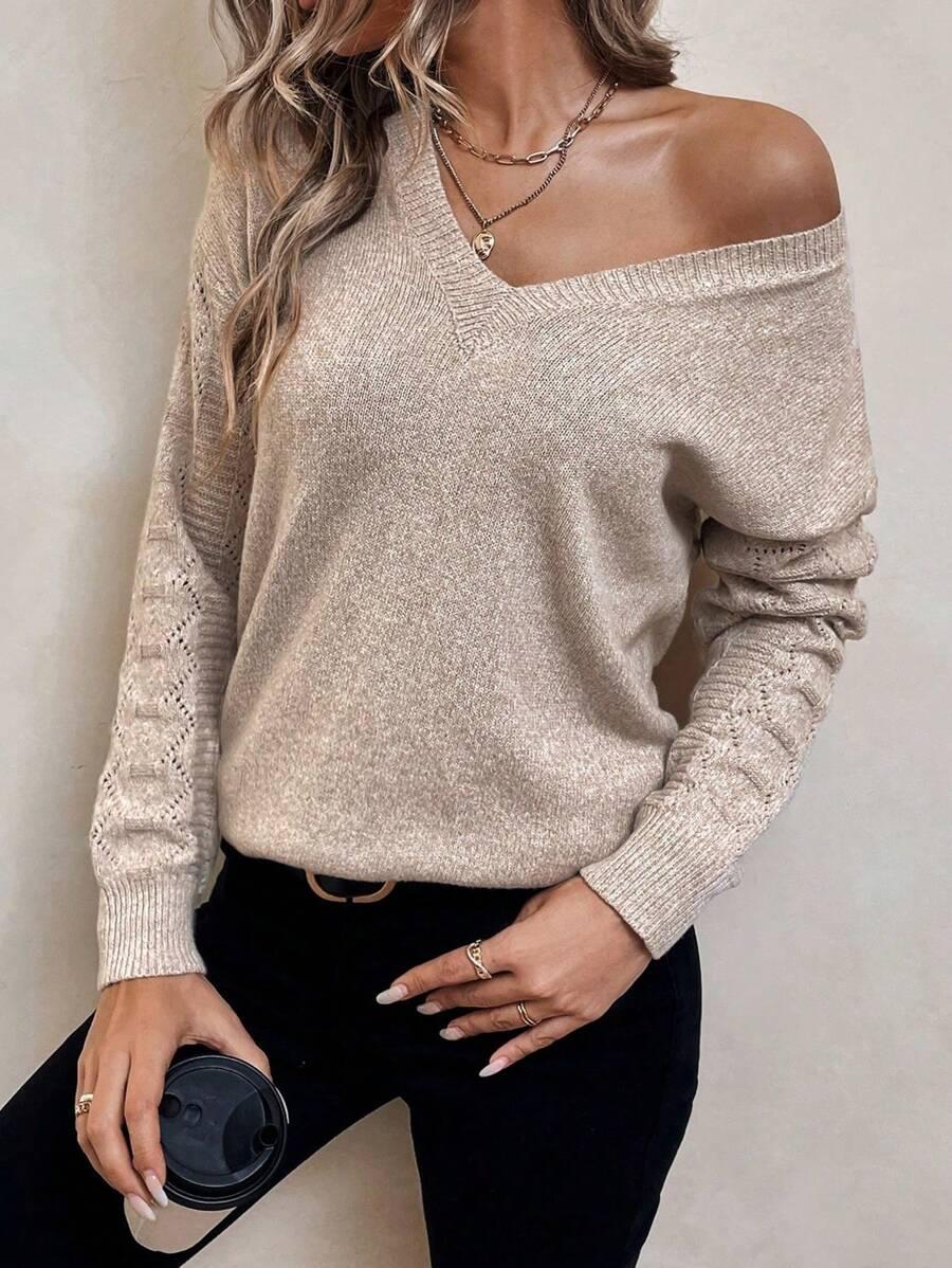 beżowy dzianinowy sweter