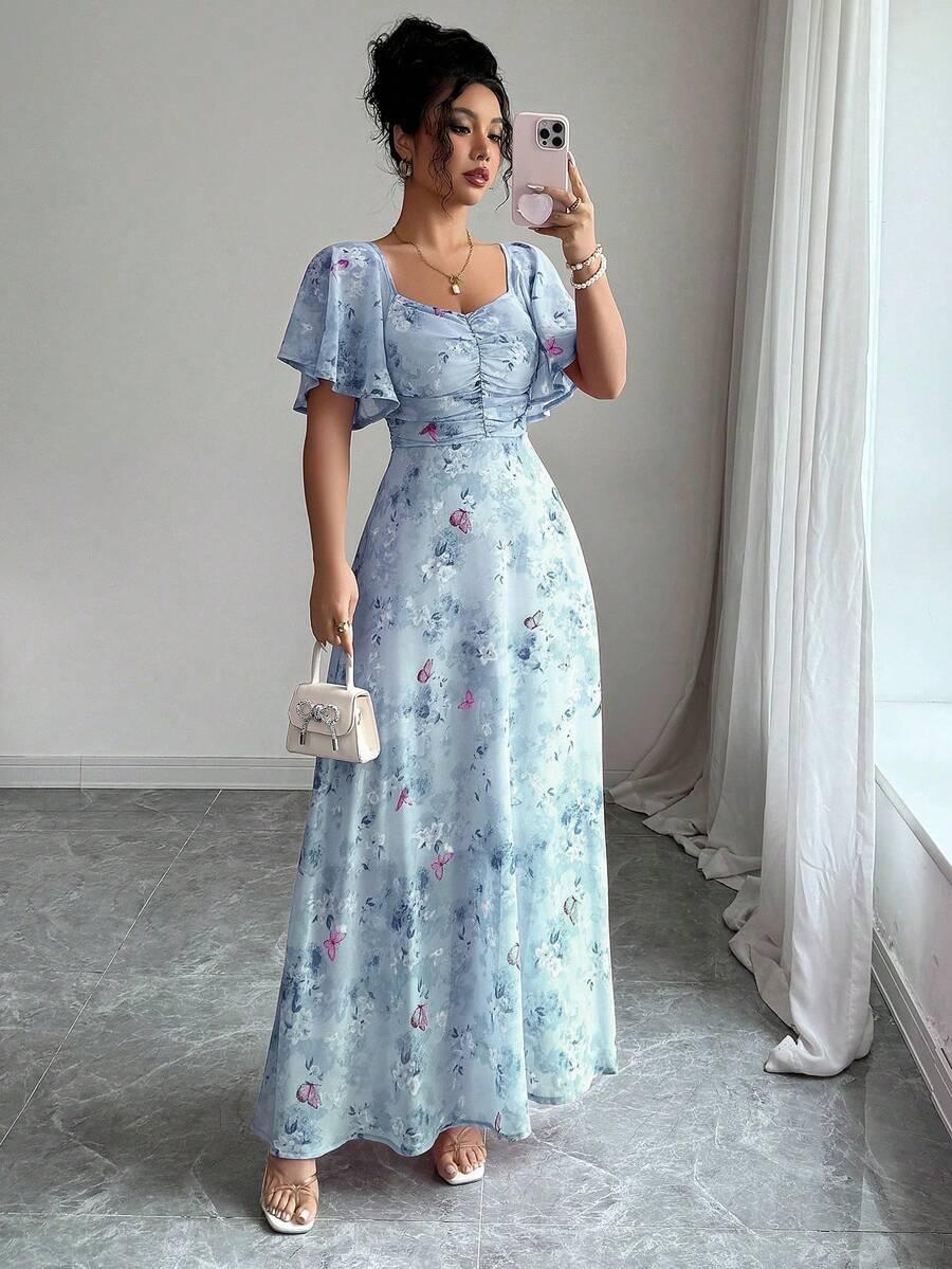 NIEBIESKA MAXI SUKIENKA
