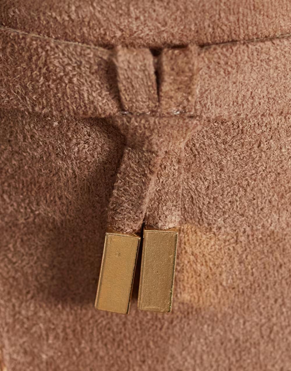 klapki zdobienie frędzle casual wide fit