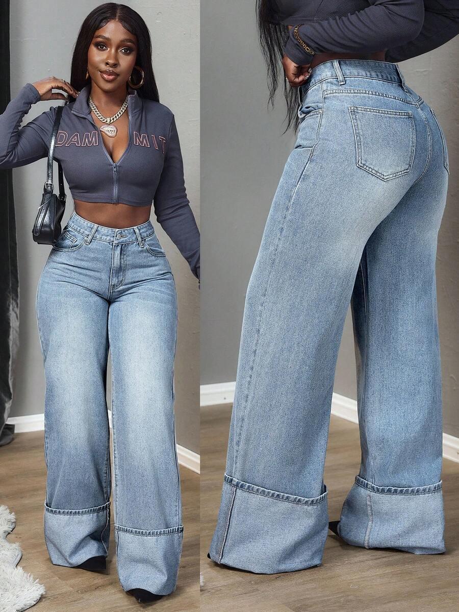 niebieskie spodnie jeans
