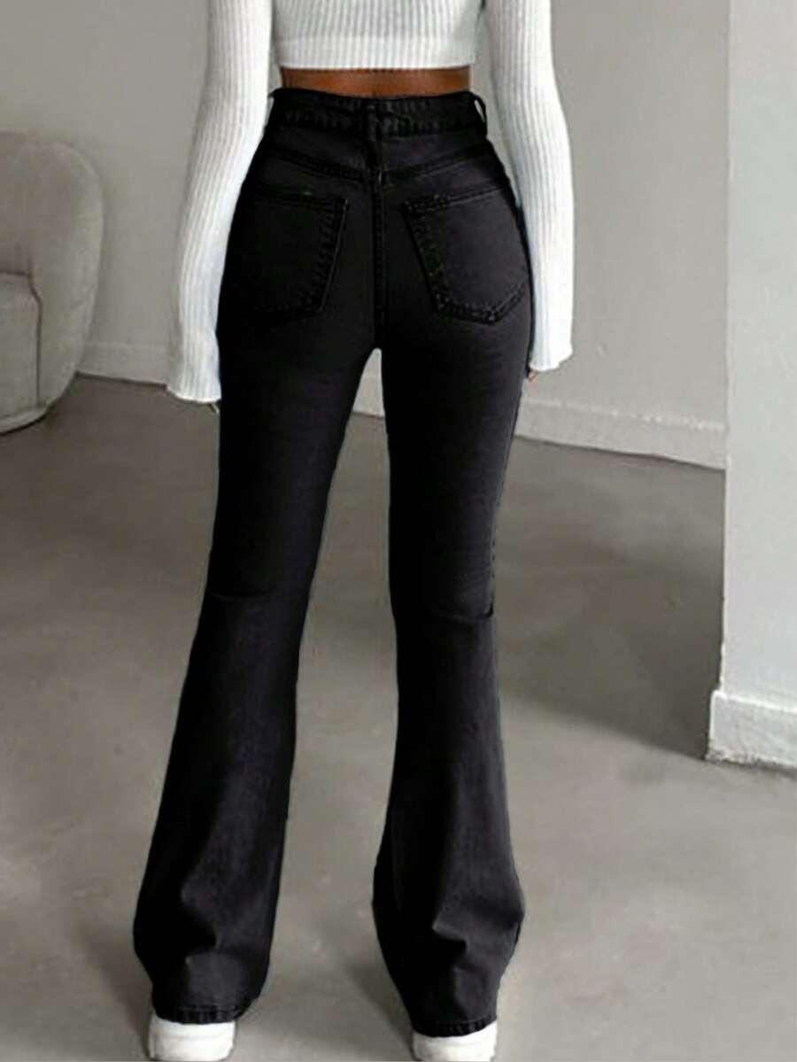 CZARNE SPODNIE JEANS
