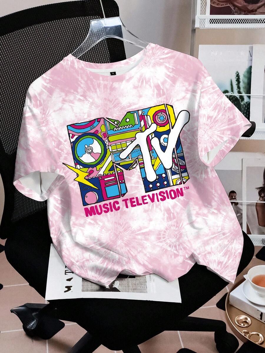 różowy t-shirt print
