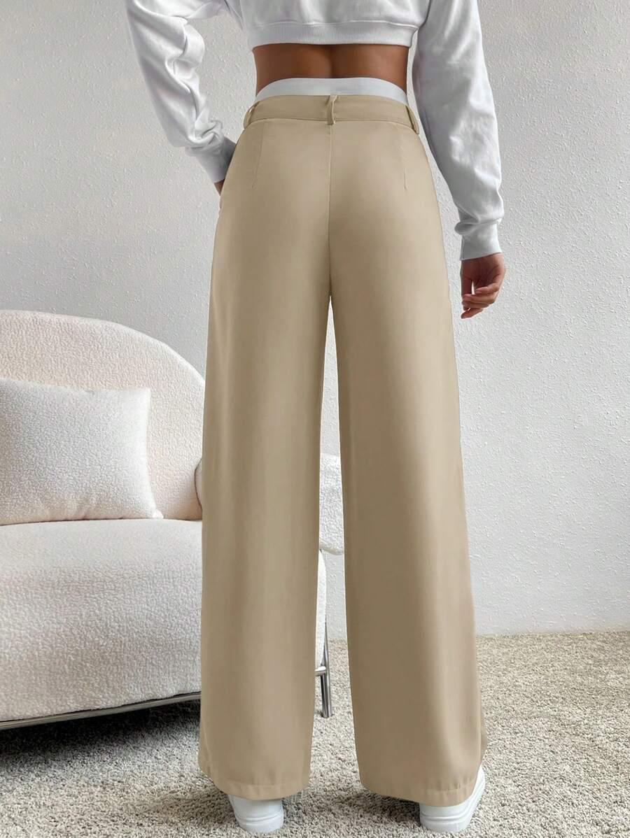 beżowe eleganckie spodnie