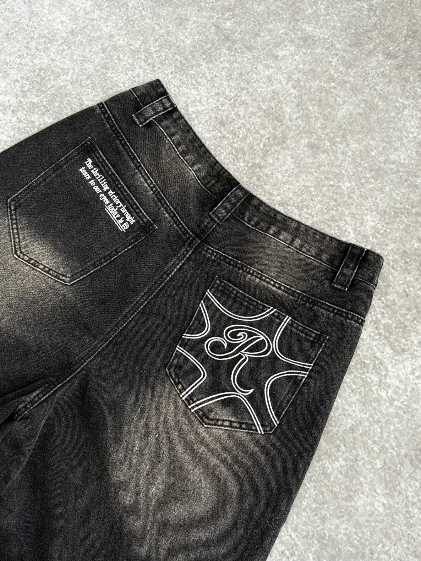 CZARNE SPODNIE JEANS