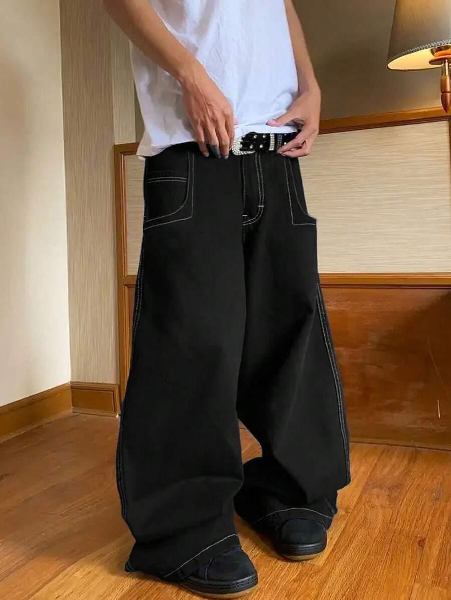CZARNE SPODNIE JEANS