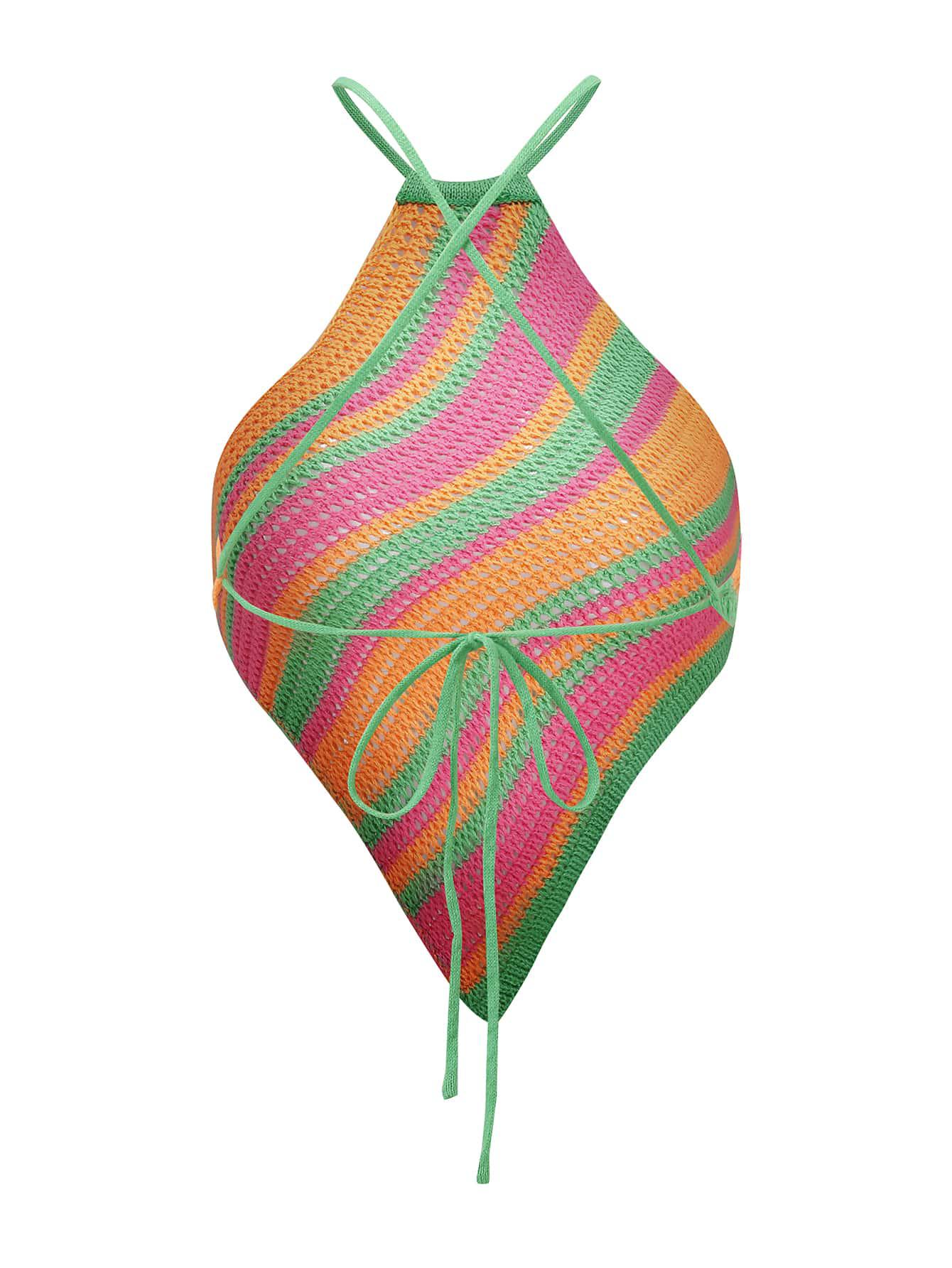 dzianinowy wiązany top