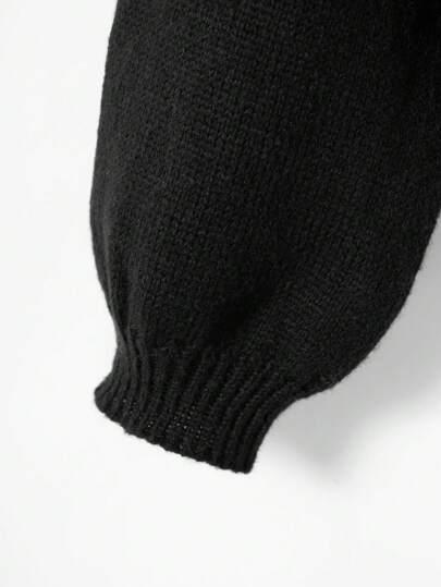 czarny sweter wiązanie