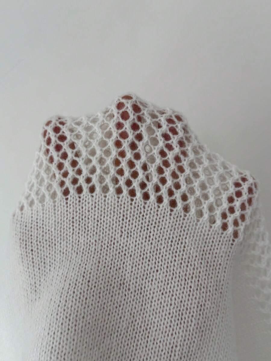 biały SWETER okrągły dekolt 