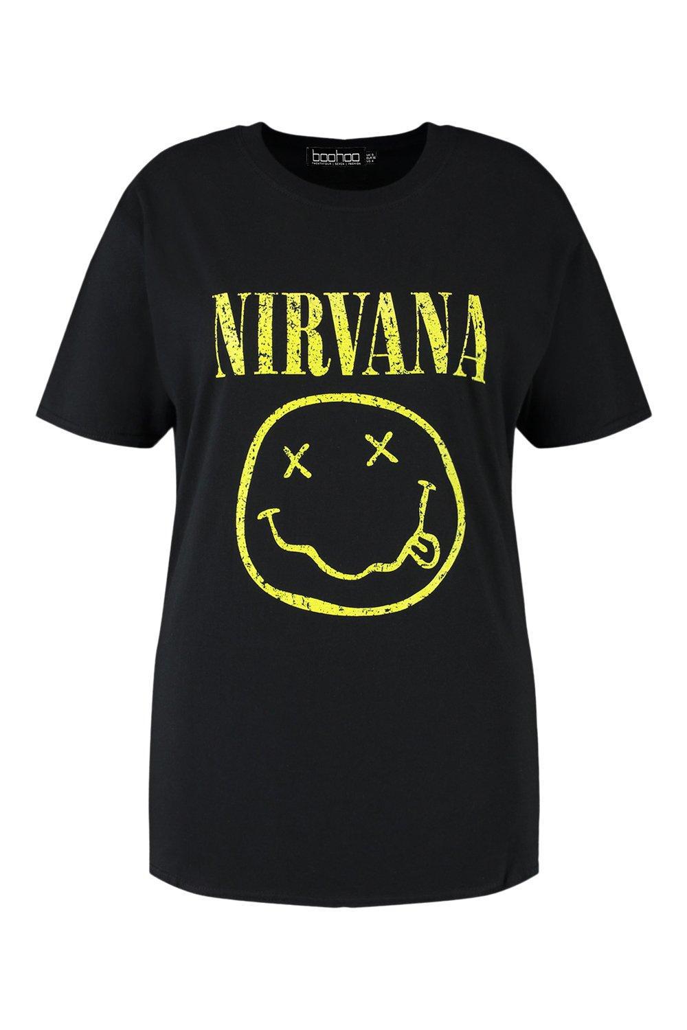 CZARNY T-SHIRT NADRUK OVERSIZE NIRVANA