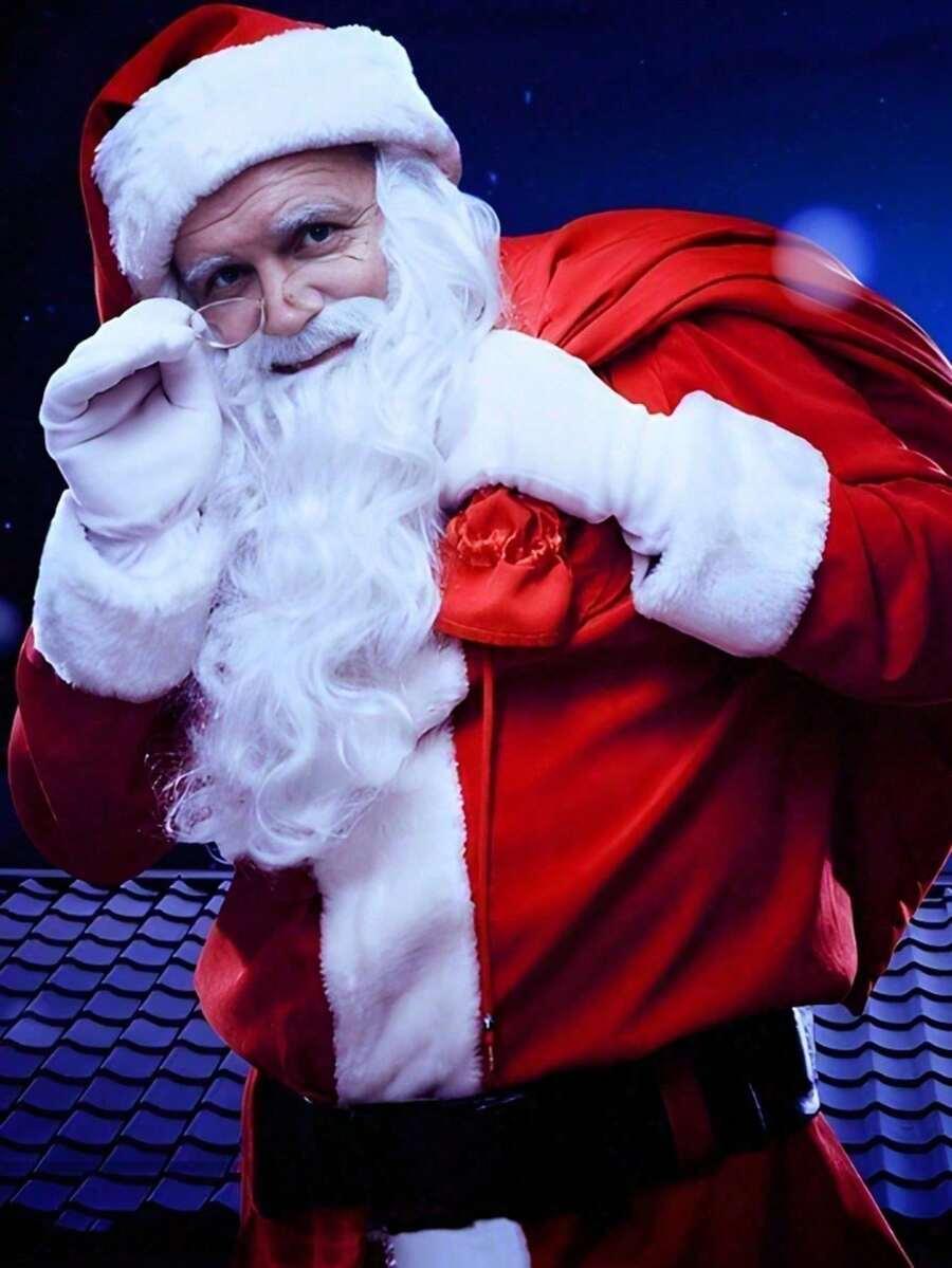 strój Mikołaja bluzka spodnie pasek czapka broda