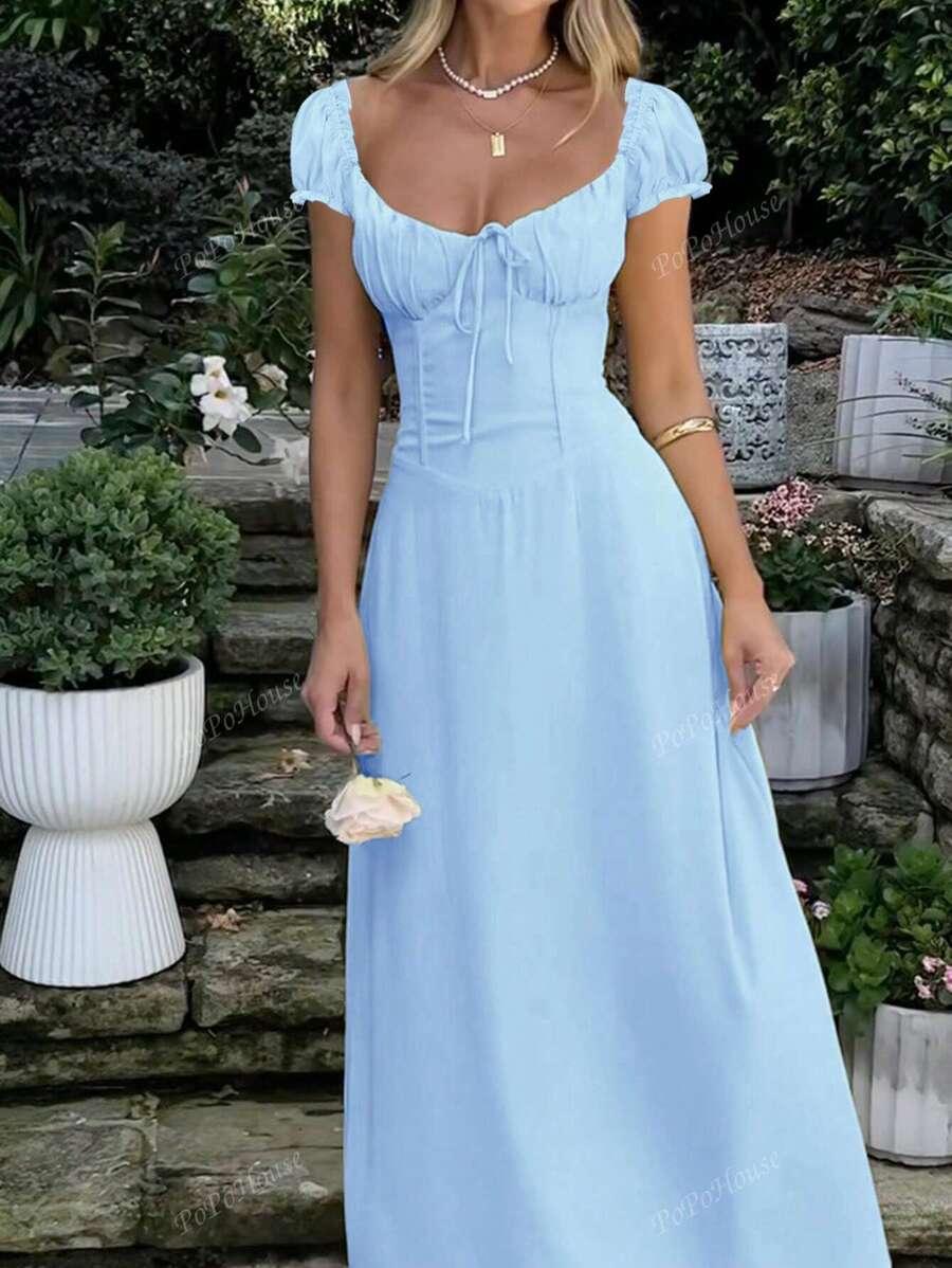 NIEBIESKA MAXI SUKIENKA 
