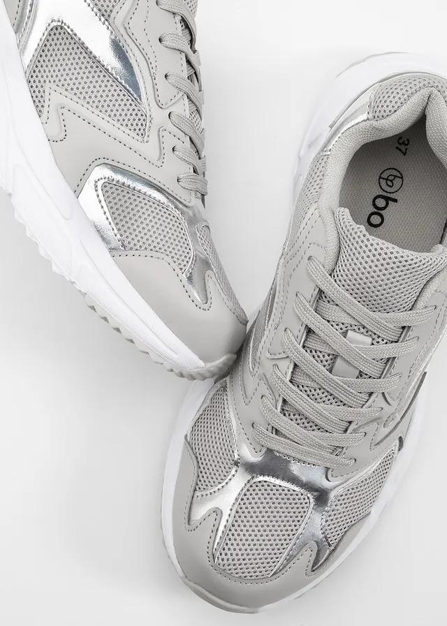 SNEAKERSY CHUNKY Z METALICZNĄ WSTAWKĄ