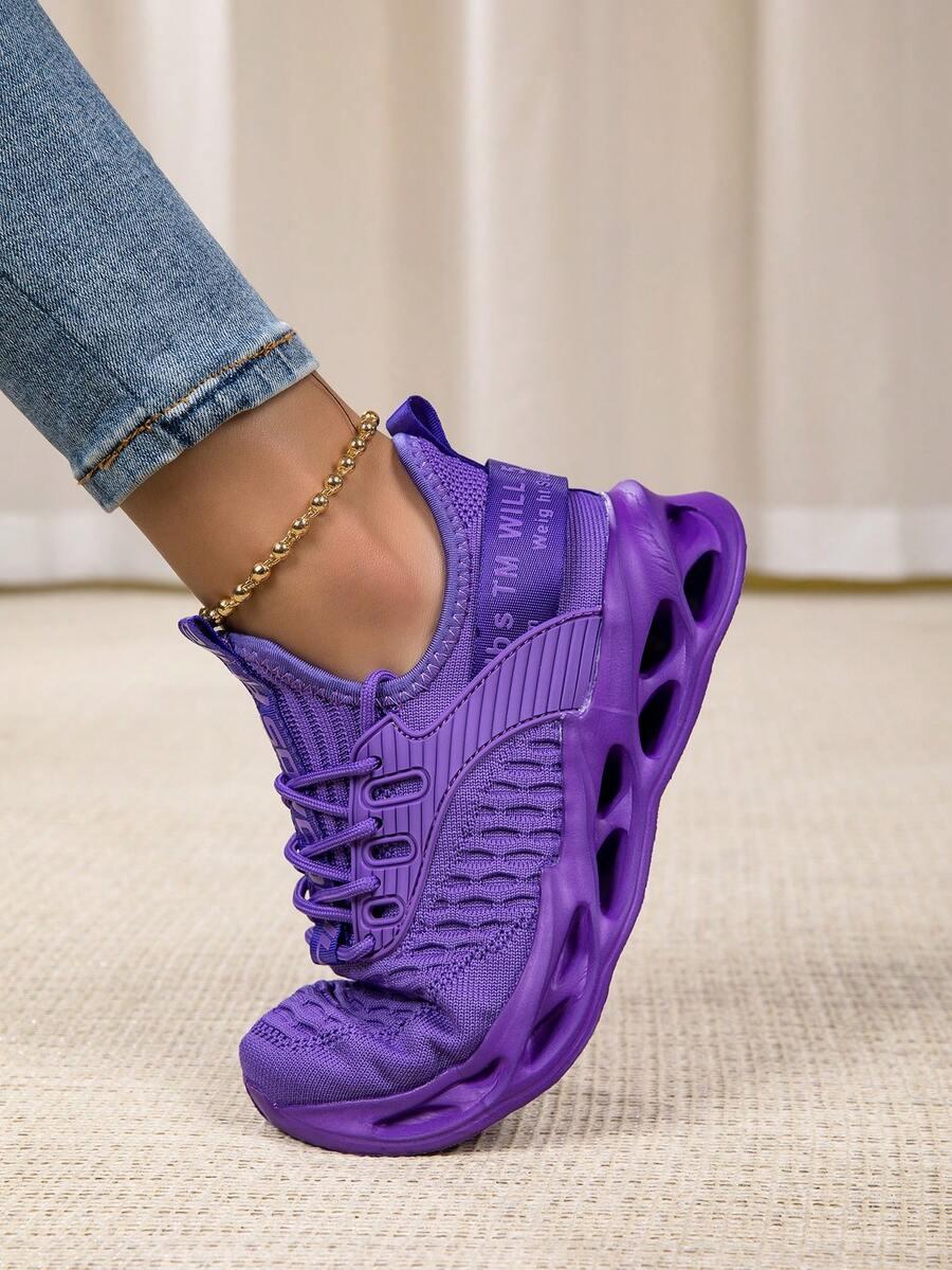 fioletowe sznurowane buty sportowe