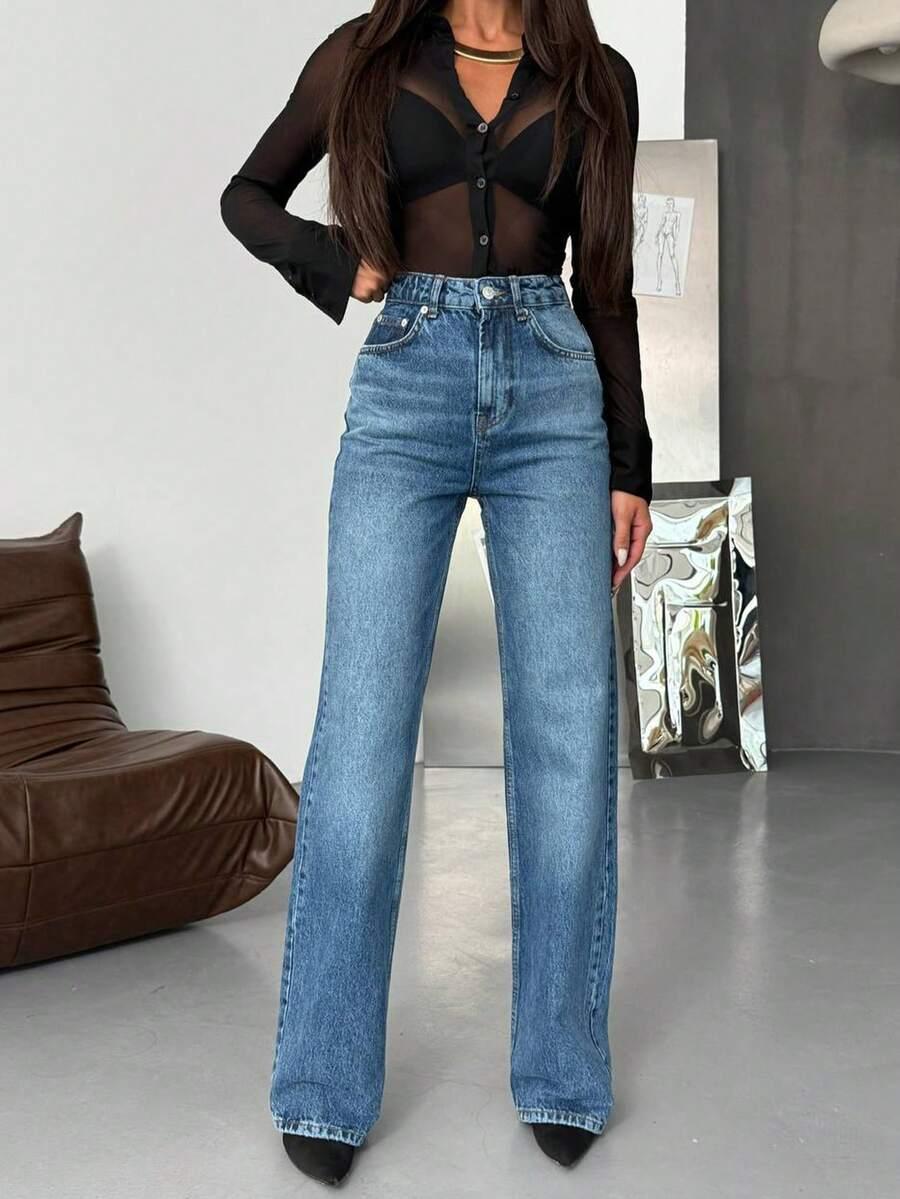 SPODNIE JEANS WYSOKI STAN