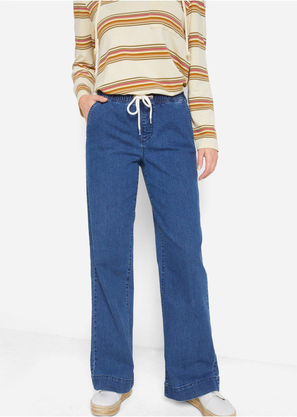 spodnie jeans rozszerzane nogawki