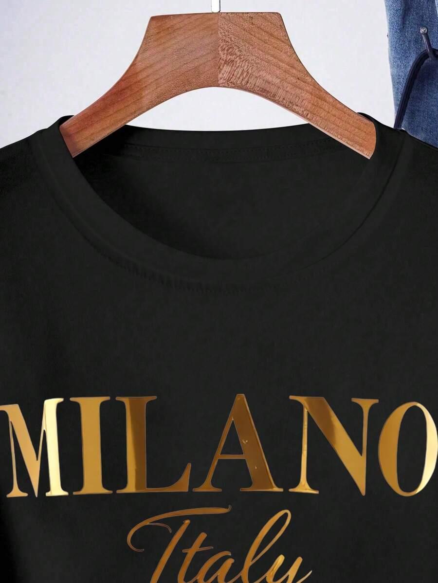 czarny t-shirt print