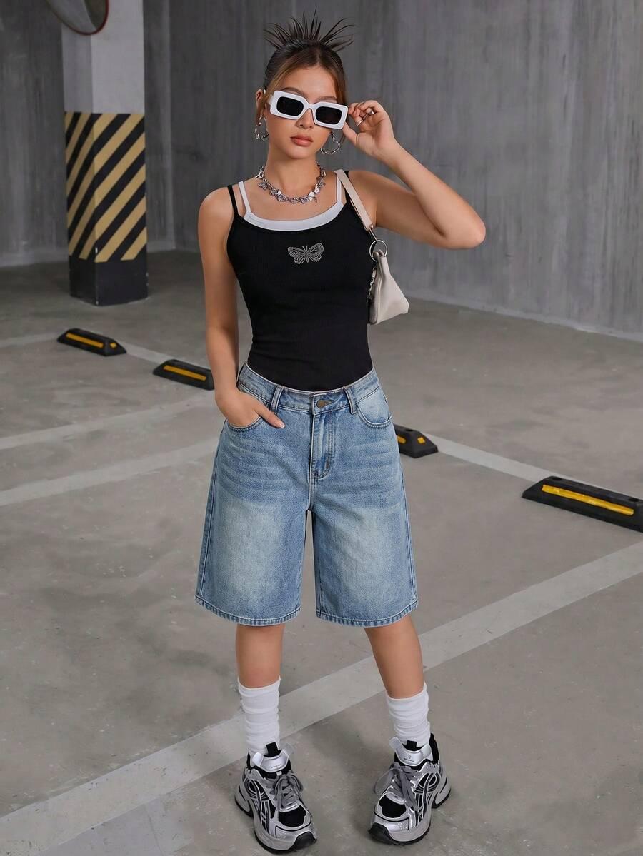 krótkie spodenki jeans