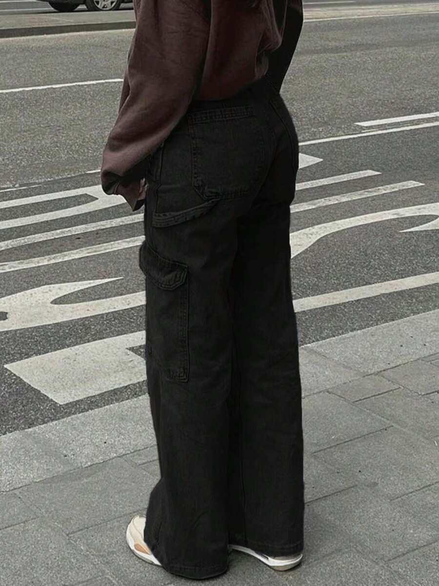 CZARNE SPODNIE JEANS