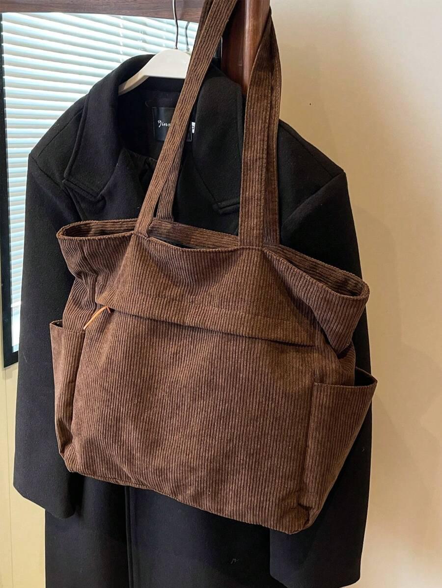 brązowa torebka shopper