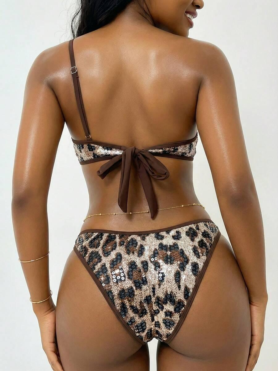 GÓRA OD BIKINI ANIMAL PRINT cekiny