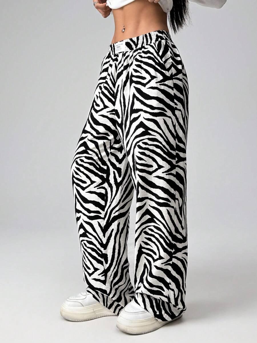 SPODNIE CASUAL PRINT ZEBRA 