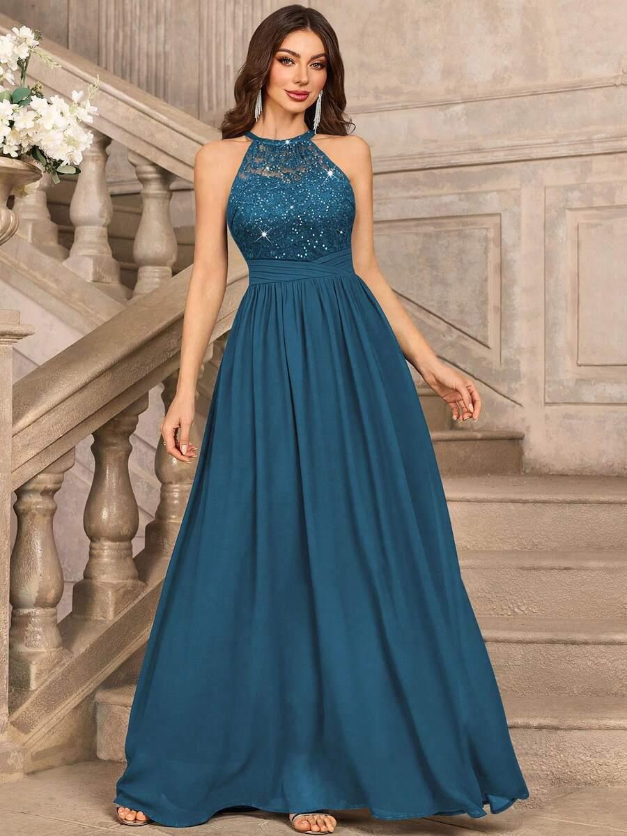 NIEBIESKA MAXI SUKIENKA